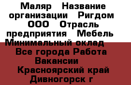 Маляр › Название организации ­ Ригдом, ООО › Отрасль предприятия ­ Мебель › Минимальный оклад ­ 1 - Все города Работа » Вакансии   . Красноярский край,Дивногорск г.